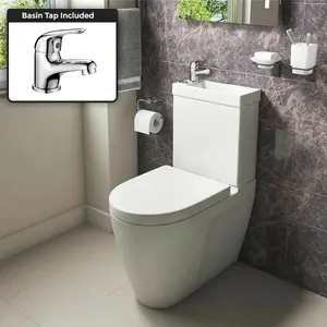 Nes Home 2 in 1 Compact Basin Close Coupled Toilet & Studio Mono Basin Mixer