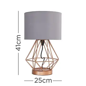 Haigler Metal Table Lamp Copper / Grey / No Bulb