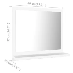 Dorlene Framed Wall Mounted Bathroom Mirror White / 40 cm