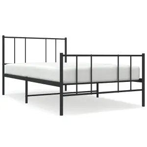 Berkfield Metal Bed Frame with Headboard and Footboard Black 80x200 cm