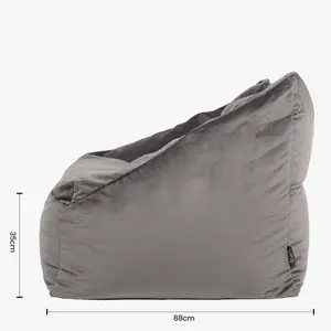 icon Natalia Velvet Armchair Bean Bag Charcoal Grey Giant Bean Bag Chair