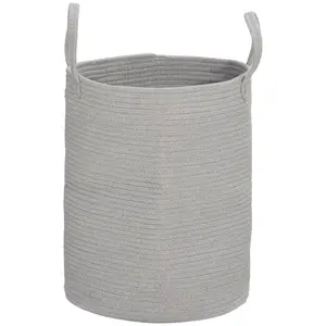 Laundry Basket Grey / 45cm H x 38cm W x 38cm D