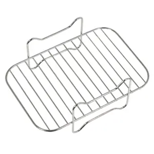 SPARES2GO Air Fryer Rack Racks Double Drawer Basket Pot Grill Shelf Shelves x 2 + 4 Skewers