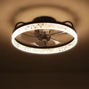 Kappa 48cm Ceiling Fan with LED Lights Black