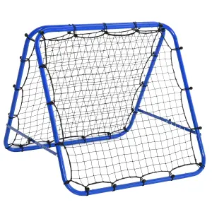 HOMCOM Rebounder Net Football Target Goal with Adjustable Angles, Blue