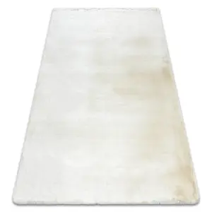 Modern carpet TEDDY NEW wool 45 shaggy, plush, very thick cream 120x170 cm