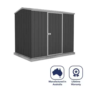 Absco 7.5ft x 5ft Metal Garden Storage Shed Reverse Apex Dark Grey Outdoor Building Single Door