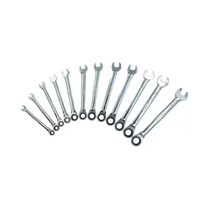 Metric ratchet spanner set double ring 6pc set 8mm - 19mm 72 teeth