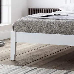 Malmo White Wooden Bed Frame - Double 4ft6 Bed Frame Only