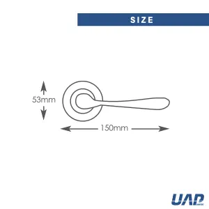 Intelligent Hardware - Internal Door Handle - Pair - Premium Lever on Round Rose - Calla - Polished Chrome