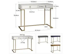 Camila Writing Desk Graphite Grey / Golden