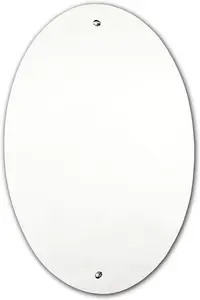 DEENZ Oval Drilled Mirror Wall Mounted Frameless Bathroom Home Décor Mirror 60x40cm