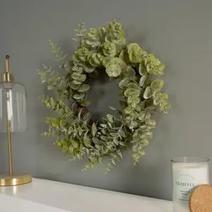 Artificial Door Wall Eucalyptus Wreath Home Decor, Green - One Size