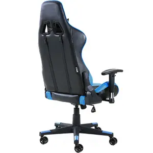 GTForce Pro ST Reclining Sports Racing Gaming Office Desk Pc Car Faux Leather Chair (Blue)