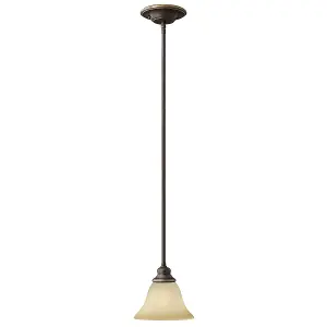 Elstead Cello 1 Light Dome Ceiling Mini Pendant Antique Bronze, E27