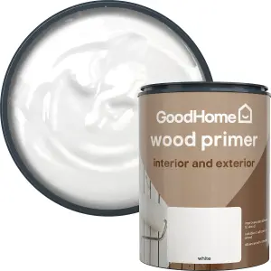 GoodHome White Multi-surface Wood Primer & undercoat, 750ml