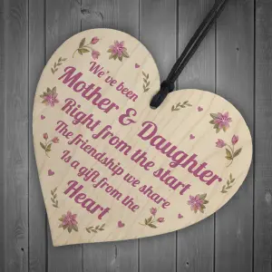 Red Ocean Gift For Mother And Daughter Wooden Heart Sign Love Gift For Mum or Daughter