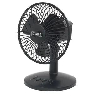 Sealey Oscillating USB Desk Fan 3-Speed 6" SFF6USB