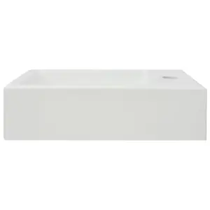 Berkfield Basin with Faucet Hole Rectangular Ceramic White 46x25.5x12 cm