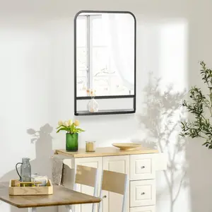 Kornelia Framed Wall Mounted Vanity Mirror in Black