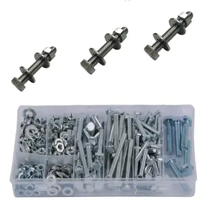 300 x Assorted Set Screw Bolts, Washers & Nuts, Fully Threaded Hex Head M5 M6 M8