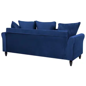 3 Seater Velvet Sofa Navy Blue BORNHOLM