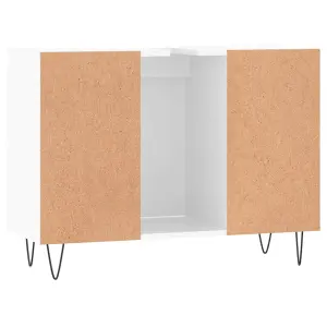 Berkfield Bathroom Cabinet High Gloss White 80x33x60 cm Engineered Wood