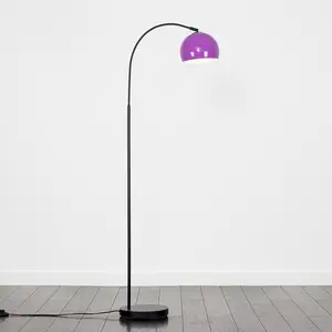 Derosier 152cm Arched Floor Lamp Black / Black