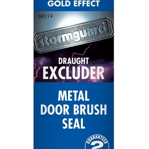 Stormguard Draught Excluder Metal Door / Garage Brush Seal Gold Effect 914mm