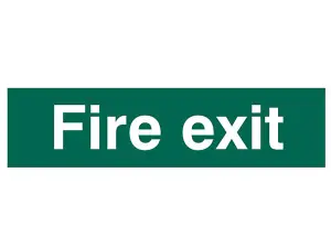 Durable PVC Fire Exit Sign - 200 x 50mm Safety Notice