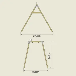 TP Knightswood Wooden Single Swing Frame - FSC certified