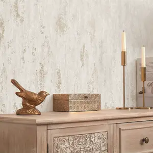 Manhattan Modern Wallpaper In Ivory And Gold