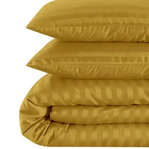 Florane Microfibre 250 TC Reversible Modern & Contemporary Duvet Cover Set with pillow cases Ochre / Super King Duvet Cover + 2  Standard Pillowcases