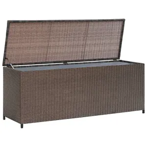 Berkfield Garden Storage Box Brown 120x50x60 cm Poly Rattan