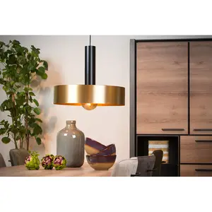 Lucide Giada Retro Pendant Light 50cm - 1xE27 - Matt Gold, Brass