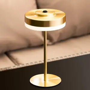 Auraglow Kensington Rechargeable Outdoor Table Lamp - Brass