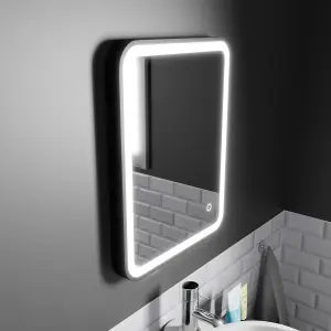 Harper & Harlow 390x500 Vela Matt Black LED Illuminated Bathroom Mirror