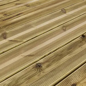 Klikstrom Lemhi Green Pine Deck board (L)4.8m (W)144mm (T)27mm