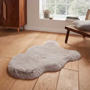 Silver Plain Shaggy Luxurious Modern Rug for Living Room and Bedroom-60cm X 180cm (Double)