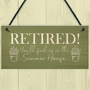 Red Ocean Summerhouse Sign Novelty Retirement Gift Hanging Door Garden Sign Shed Sign Gift For Him Her Friendship Gift