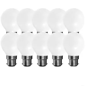 Harper Living 5 Watts B22 BC Bayonet LED Light Bulb Opal Golf Ball Warm White Dimmable, Pack of 10