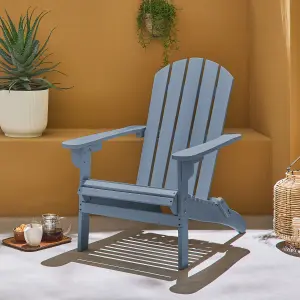 sweeek. Wooden retro garden deck chair Colourful Adirondack Salamanca Grey Blue 73x89x94 cm