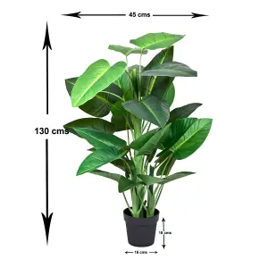 GreenBrokers Artificial Real Touch Calla Lily Tree in Black Pot (130cm)