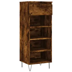 Shoe Cabinet Smoked Oak 40x36x105 cm Engineered Wood