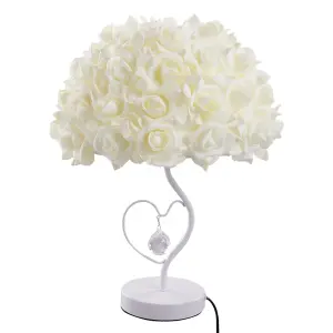 E27 Rose Flower Umbrella-shaped Lampshade Table Lamp Fixture Decor - Warm Light