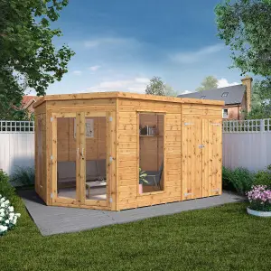 Mercia Summer House 12x8 ft with Double door & 2 windows Pent Wooden Summer house