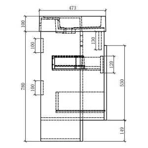 Solstice Concrete Right Hand Bathroom Vanity Basin & WC Unit Combination (W)1200mm (H)890mm