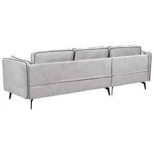 Corner Sofa ALTAN Light Grey Velvet Right Hand