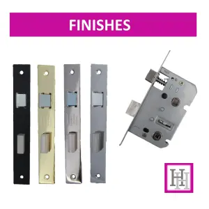 Bathroom Mortice Lock Brass Sashlock 2.5" 64mm Bolt Through Reversable Bath Door