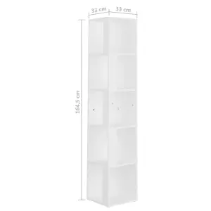 Berkfield Corner Cabinet White 33x33x164.5 cm Engineered Wood